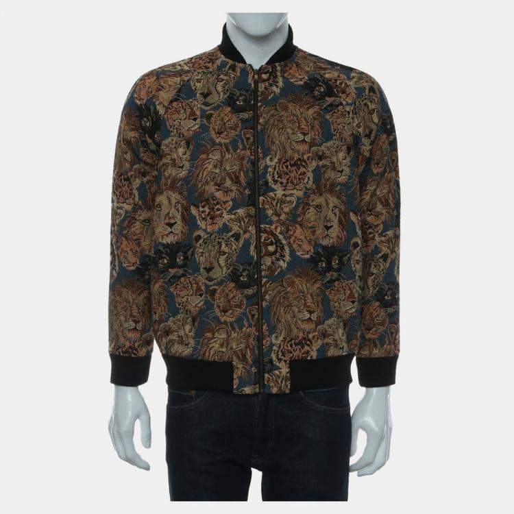 Pre Owned Saint Laurent Paris King of Beasts Multicolor Baseball Jacket S