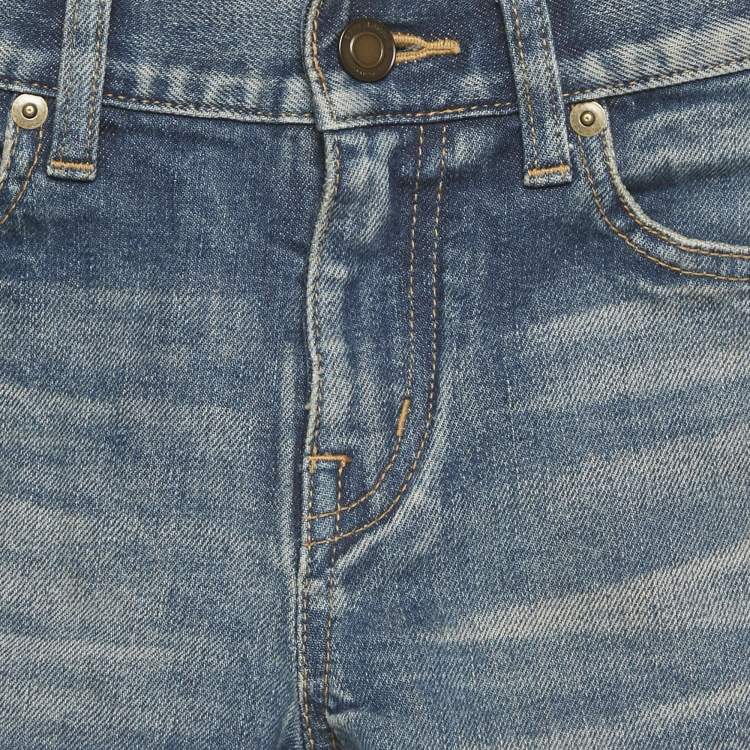 Pre Owned Saint Laurent Paris Blue Denim Shorts S