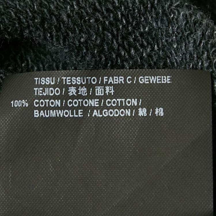 Pre Owned Saint Laurent Faded Grey Logo Print Cotton Distressed Sweatshirt S