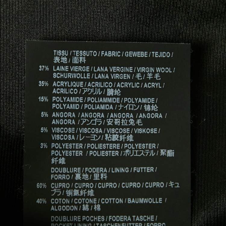 Pre Owned معطف بصفين من الأزرار تويد محكم أسود سان لوران باريس صغيرة