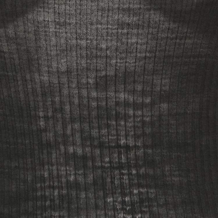 Pre Owned Saint Laurent Black Logo Embroidered Wool Knit Cassandre Tank Top S 