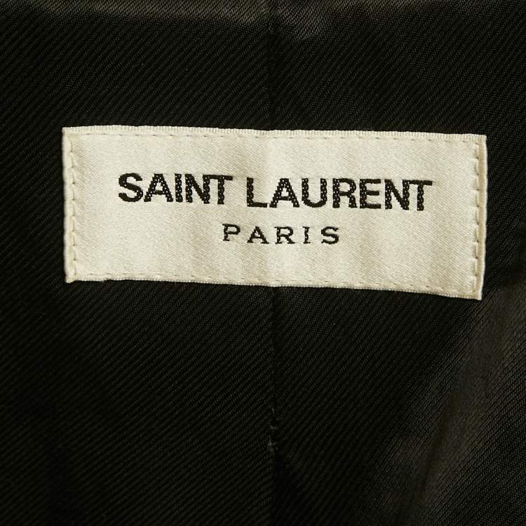 Pre Owned Saint Laurent Paris Brown Leather Jacket M
