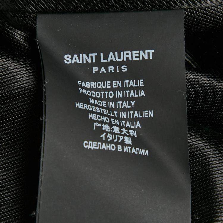 Pre Owned Saint Laurent Paris Black Embellished Velvet Bomber Jacket S