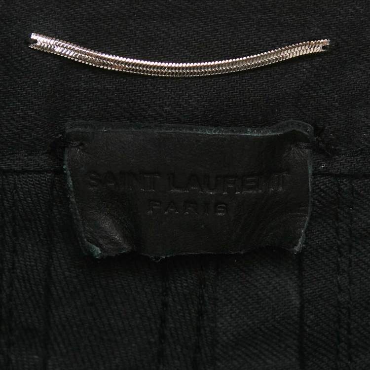 Pre Owned Saint Laurent Paris Black Denim Ripped Jeans M/Waist 30"