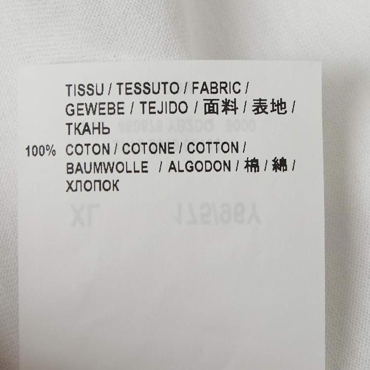 Pre Owned Saint Laurent White Logo Print Jersey T-Shirt XL