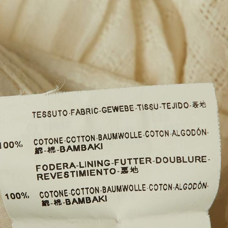 Pre Owned Saint Laurent Paris White Patterned Cotton Midi Skirt M