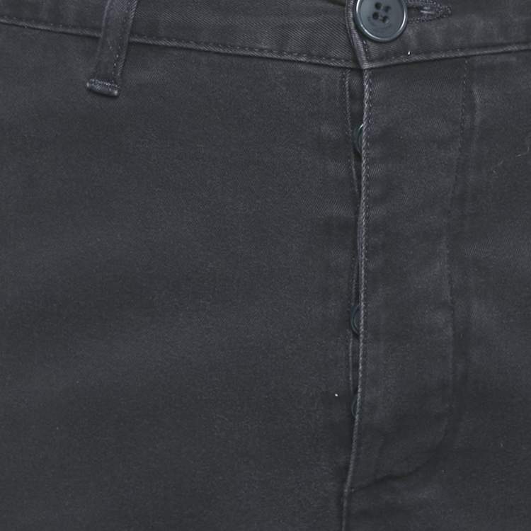 Pre Owned بنطلون قطني سان لوران أزرق بحري مقاس كبير