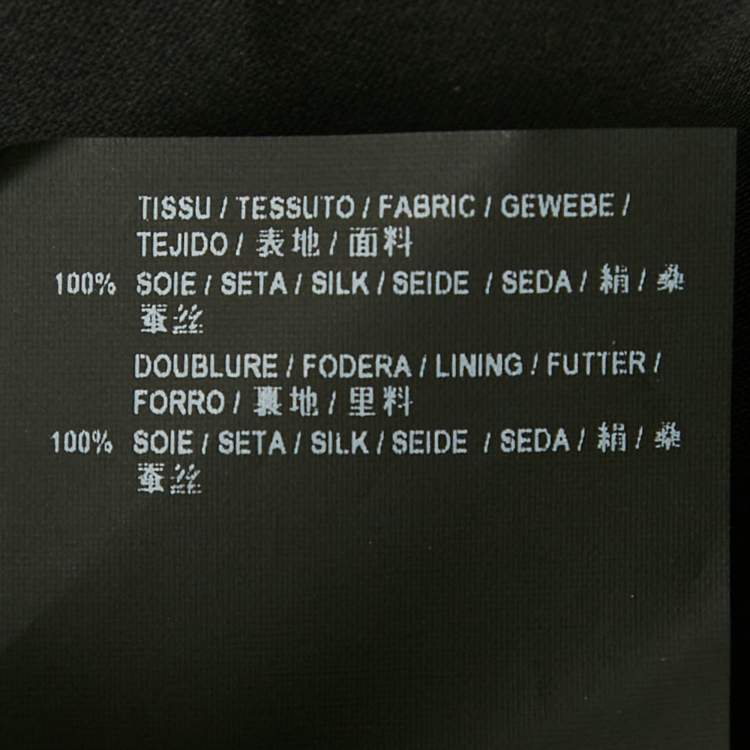 Pre Owned Saint Laurent Paris Black Animal Print Silk Mini Dress M