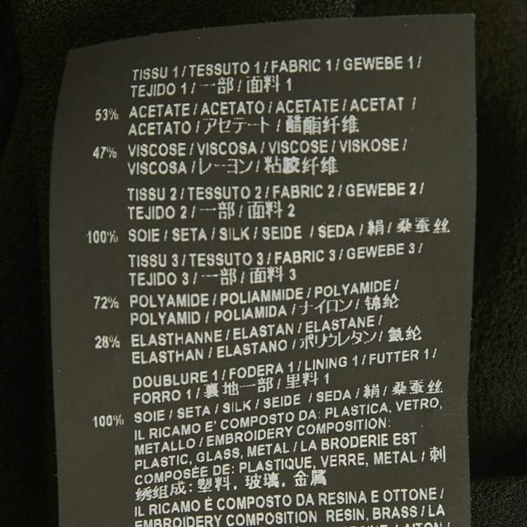 Pre Owned Saint Laurent Paris Black Embellished Detail Crepe Bodysuit S 