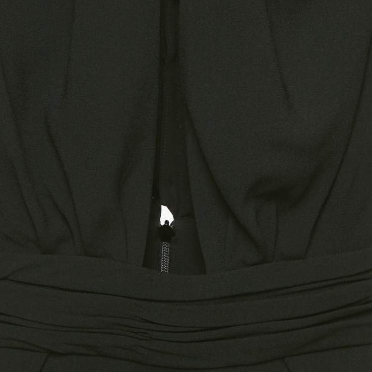 Pre Owned Saint Laurent Paris Black Embellished Detail Crepe Bodysuit S 