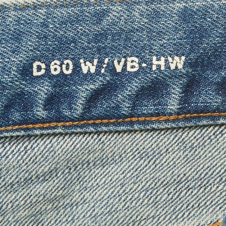 Pre Owned Saint Laurent Paris Blue Washed Wide Cut Denim Jeans S Waist 26"