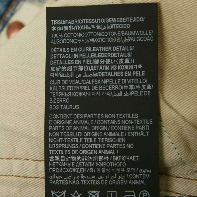 Pre Owned Saint Laurent Paris Blue Washed Wide Cut Denim Jeans S Waist 26"