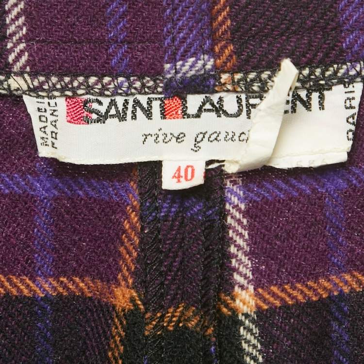 Pre Owned Saint Laurent Vintage Purple Flannel Trousers M