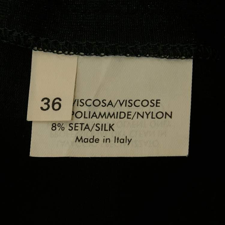 Pre Owned جمبسوت سان لوران باريس جيرسي أسود بكشكش مقاس صغير