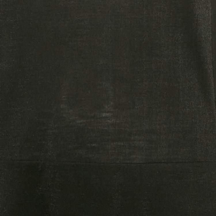 Pre Owned جمبسوت سان لوران باريس جيرسي أسود بكشكش مقاس صغير