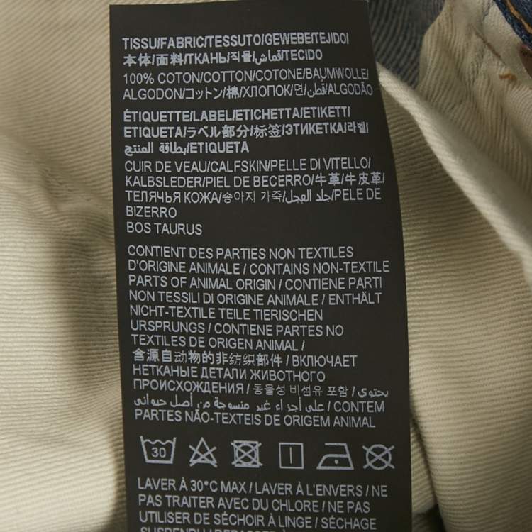 Pre Owned Saint Laurent Blue Denim Ripped High Rise Jeans M/Waist 28"