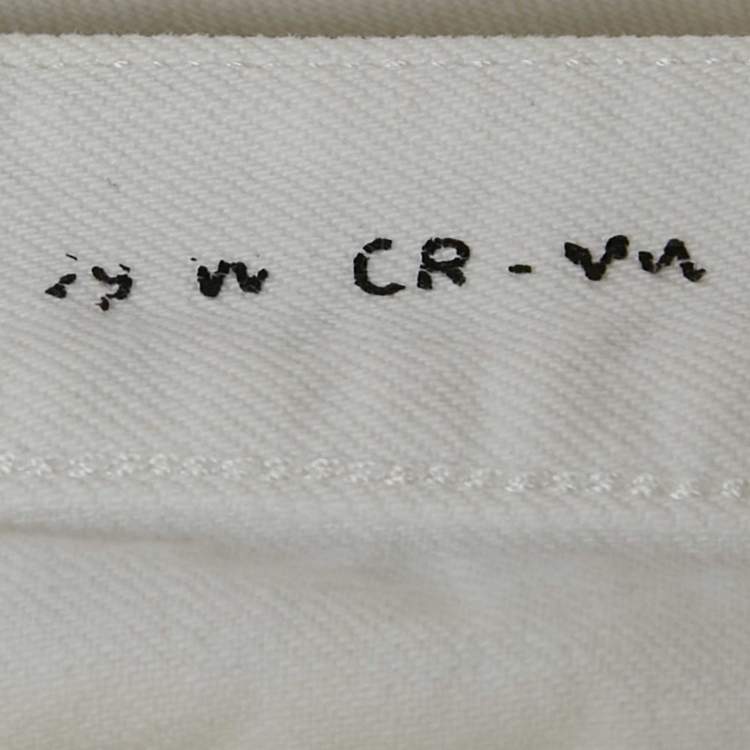 مملوكة مسبقًا Saint Laurent White Denim Straight Fit Jeans S/Waist 25"