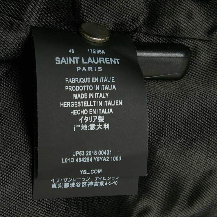 Pre Owned Saint Laurent Black Leather Biker Jacket M