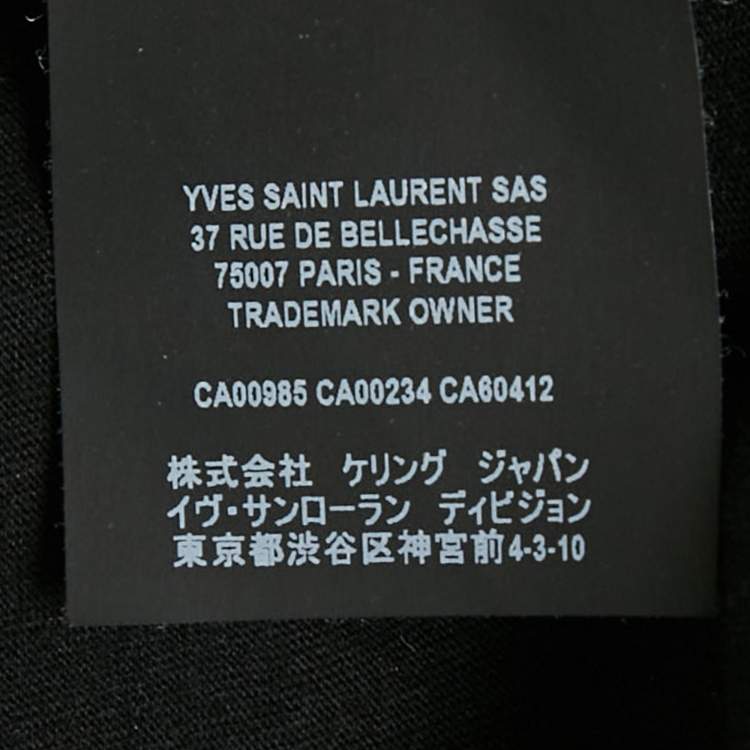 Pre Owned Saint Laurent Black Logo Print Jersey T-Shirt S