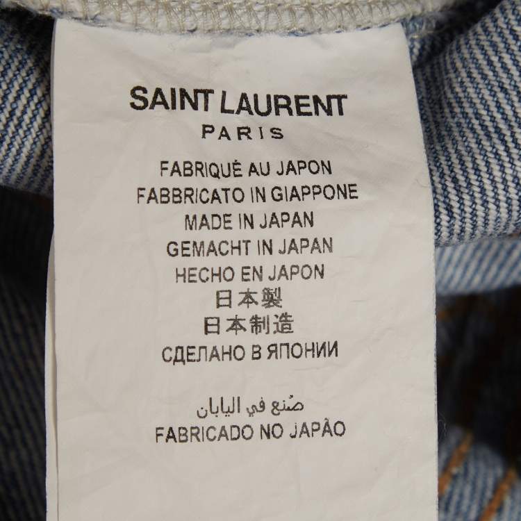 Pre Owned Saint Laurent Blue Denim Straight Fit Jeans S/Waist 25"