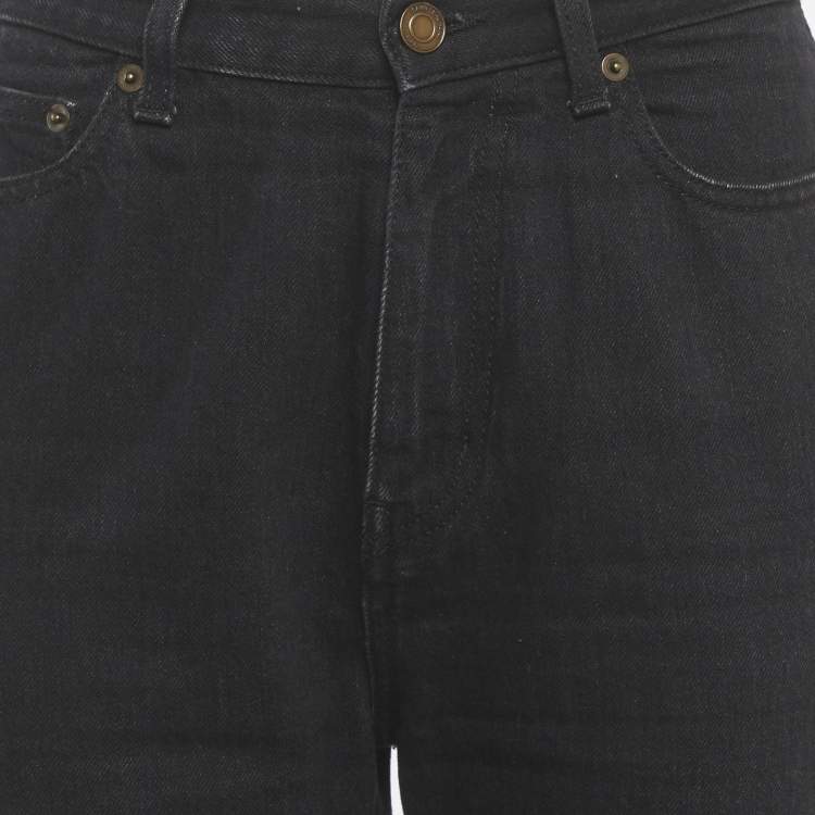 Pre Owned Saint Laurent Paris Black Denim High-Rise Jeans M/Waist 28"