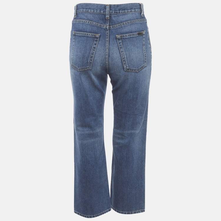 Pre Owned Saint Laurent Paris Blue Denim Straight Fit Jeans S/Waist 27"