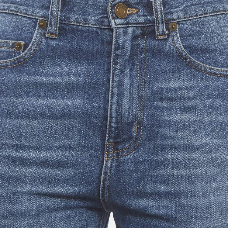 Pre Owned Saint Laurent Paris Blue Denim Straight Fit Jeans S/Waist 27"