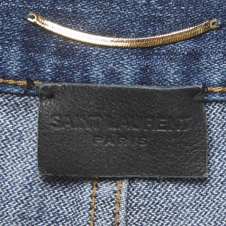 Pre Owned Saint Laurent Paris Blue Denim Straight Fit Jeans S/Waist 27"