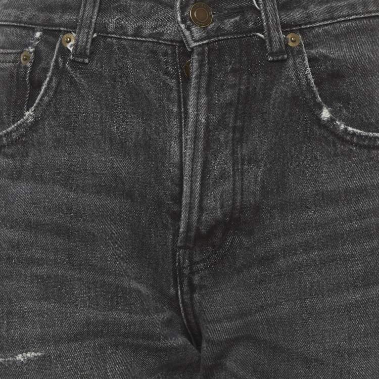 Pre Owned Saint Laurent Paris Grey High Rise Jeans S/Waist 27"