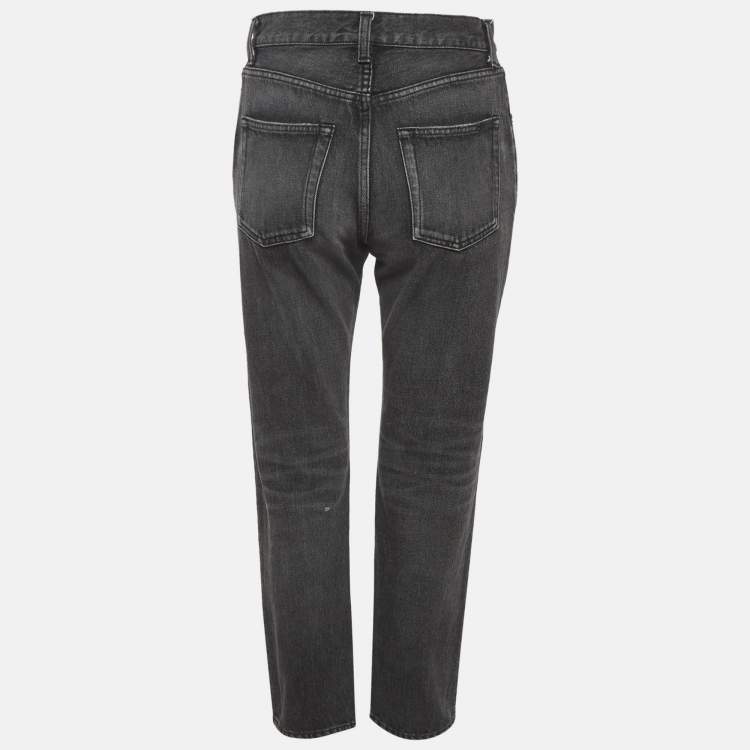 Pre Owned Saint Laurent Paris Grey High Rise Jeans S/Waist 27"