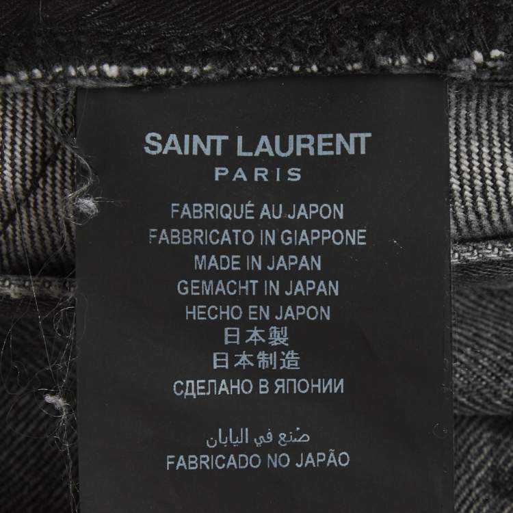 Pre Owned Saint Laurent Paris Grey High Rise Jeans S/Waist 27"
