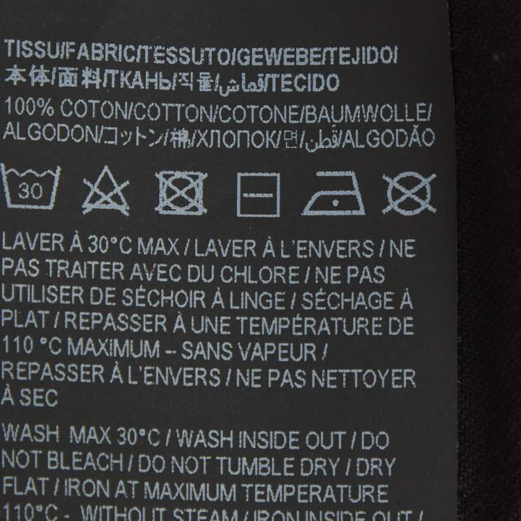 Pre Owned تي شيرت سان لوران باريس جيرسي بطبعة شعار أسود مقاس كبير