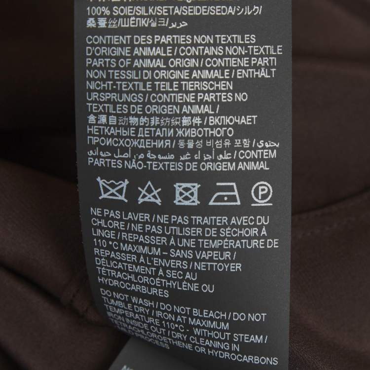 Pre Owned Saint Laurent Paris Brown Silk Long Sleeve Shirt S