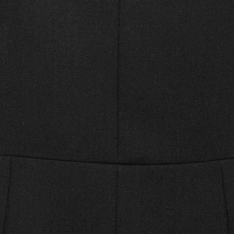 Pre Owned Saint Laurent Black Wool Asymetric Sleeveless Dress M
