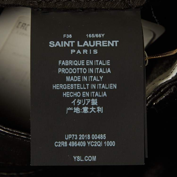مملوكة مسبقًا Saint Laurent Black Leather Mid Rise Pants M