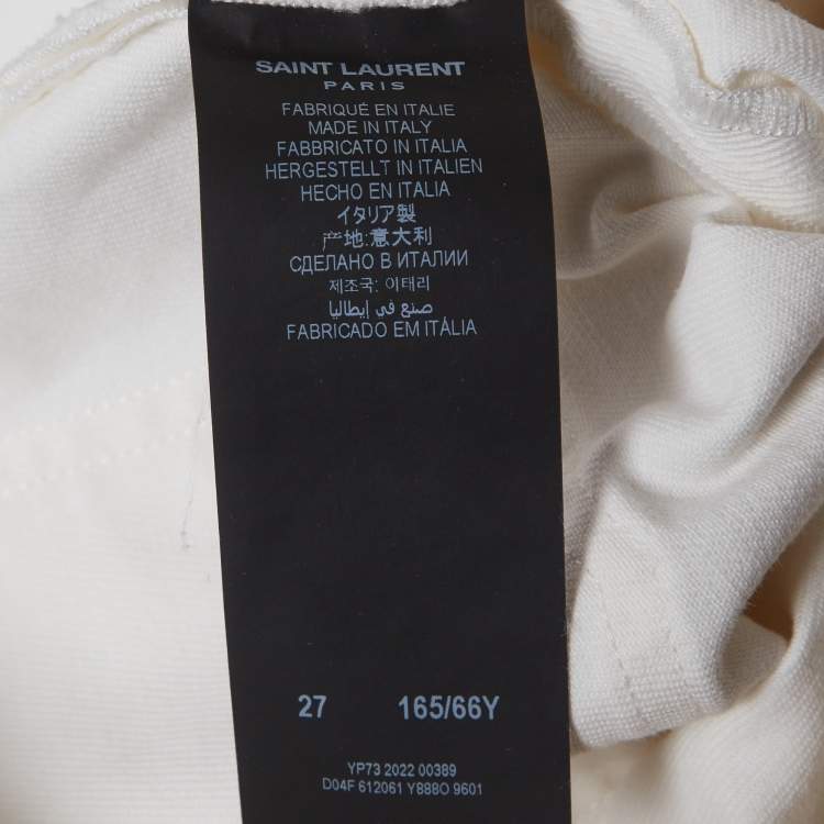 Pre Owned Saint Laurent Paris White Denim Mid-Rise Jeans S/Waist 27"