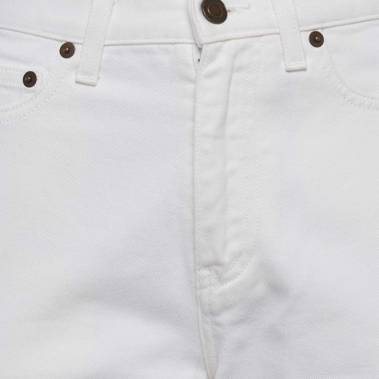 Pre Owned Saint Laurent Paris White Denim Mid-Rise Jeans S/Waist 27"