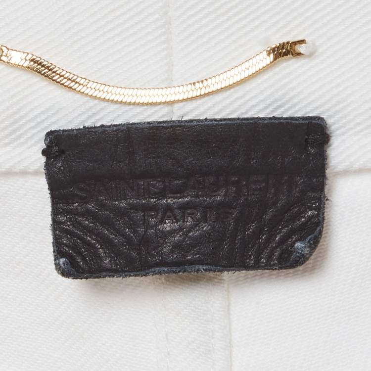 Pre Owned Saint Laurent Paris White Denim Mid-Rise Jeans S/Waist 27"