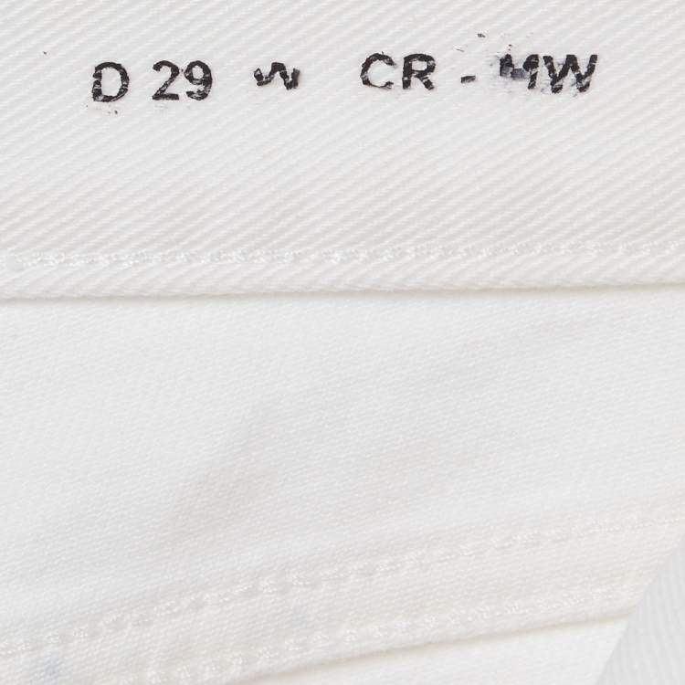 Pre Owned Saint Laurent Paris White Denim Mid-Rise Jeans S/Waist 27"