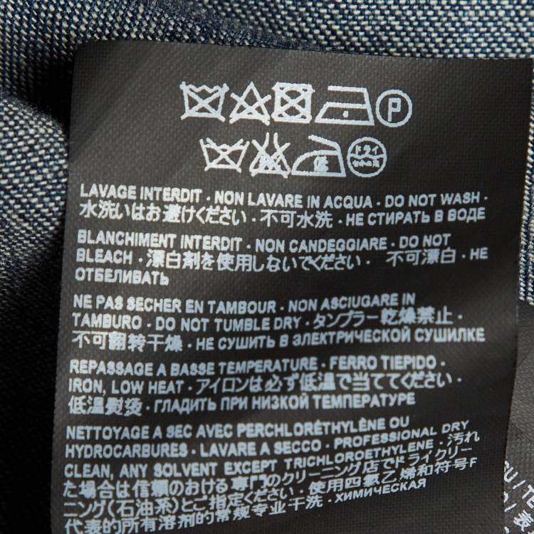 Pre Owned Saint Laurent Paris Blue Denim Patch Detail Shirt L