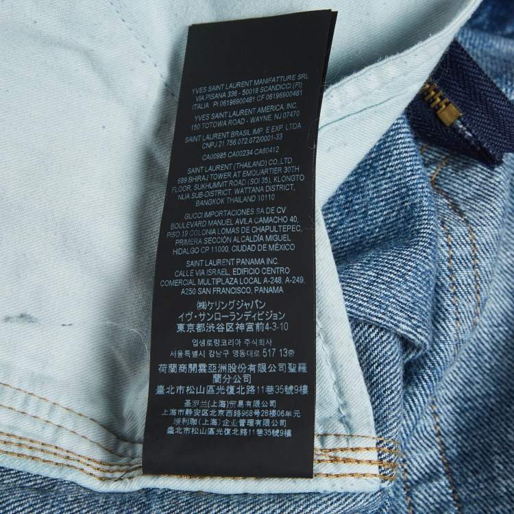 Pre Owned Saint Laurent Paris Blue Denim Straight Fit Jeans S/Waist 28"