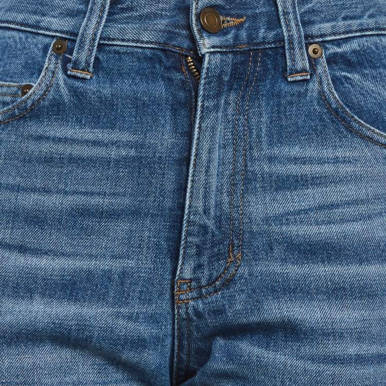 Pre Owned Saint Laurent Paris Blue Denim Straight Fit Jeans S/Waist 28"