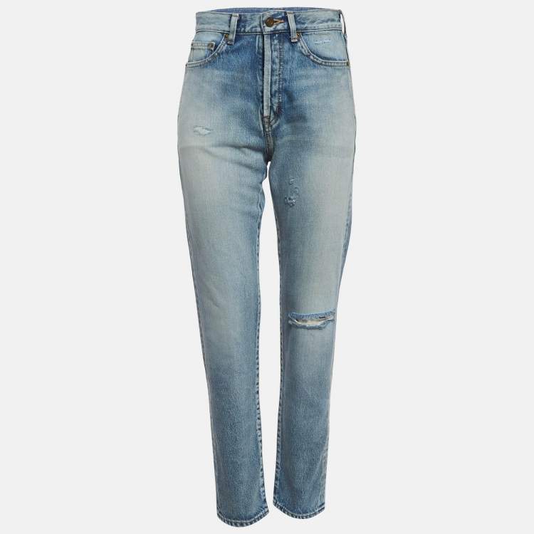 Pre Owned Saint Laurent Blue Denim Santa Monica Jeans S/Waist 26"