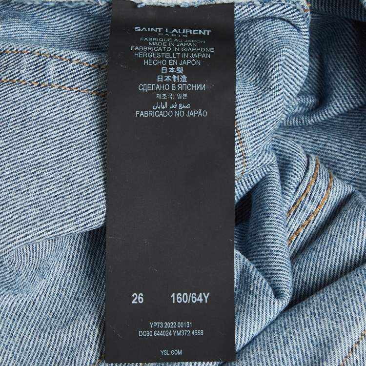 Pre Owned Saint Laurent Blue Denim Santa Monica Jeans S/Waist 26"
