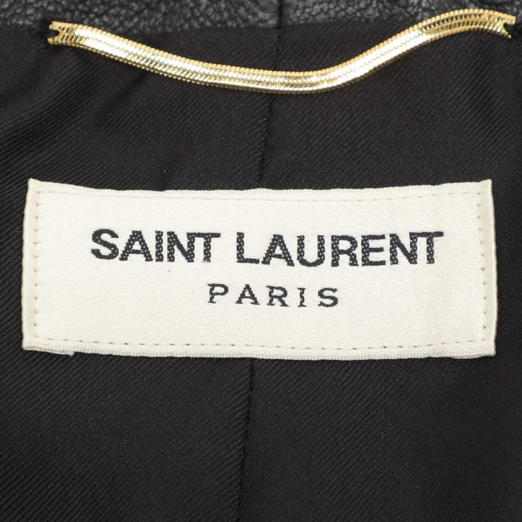 Pre Owned Saint Laurent Black Leather Vest M