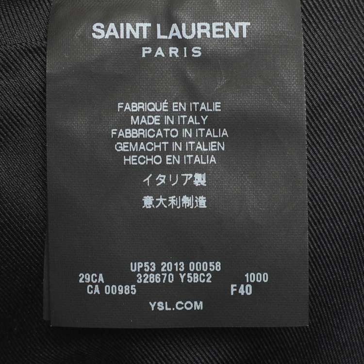 Pre Owned Saint Laurent Black Leather Vest M