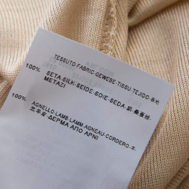 Pre Owned Saint Laurent Paris Beige Silk Knit Embellished Leather Pocket Detail Tank Top S
