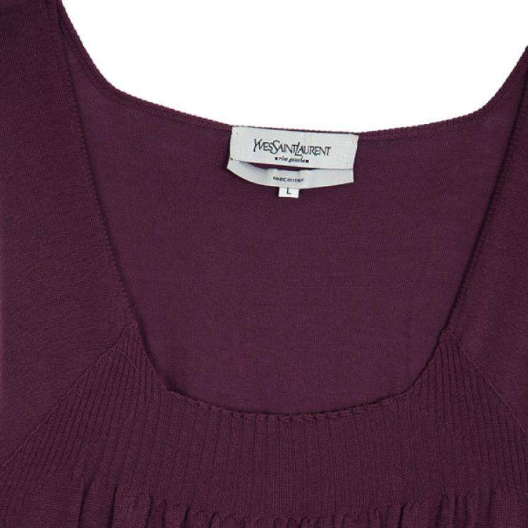 Pre Owned Saint Laurent Paris Sleeveless Knit Top L