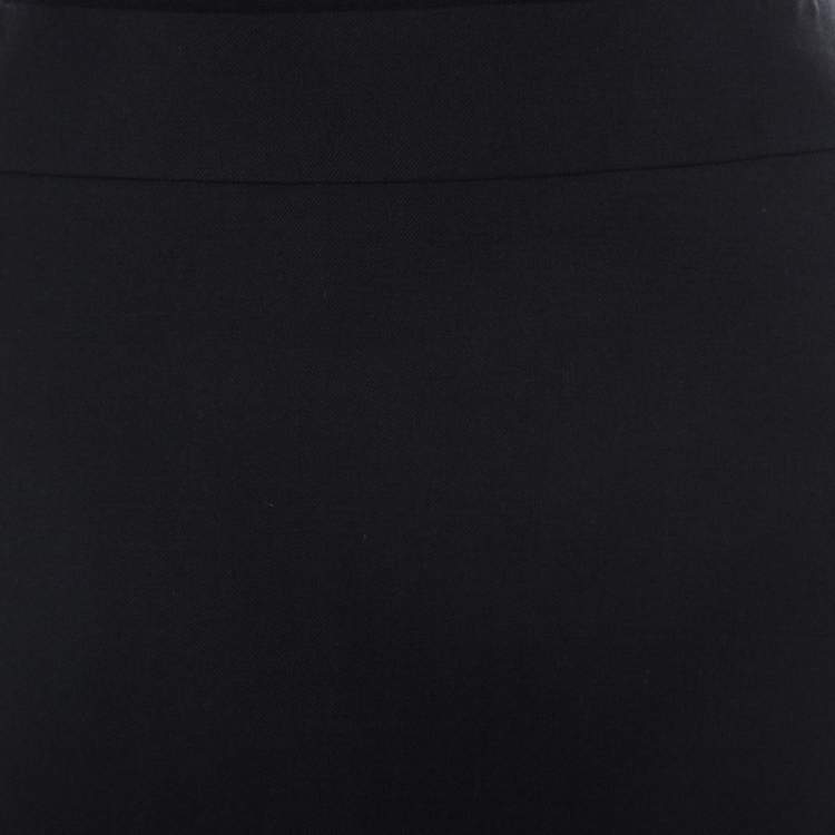 Pre Owned Saint Laurent Paris Black Wool Silk Lined Mini Skirt M