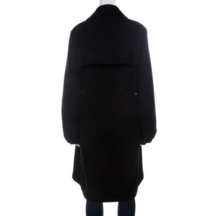 Pre Owned Yves Saint Laurent Edition 24 Black Mohair Blend Drawstring Waist Coat L